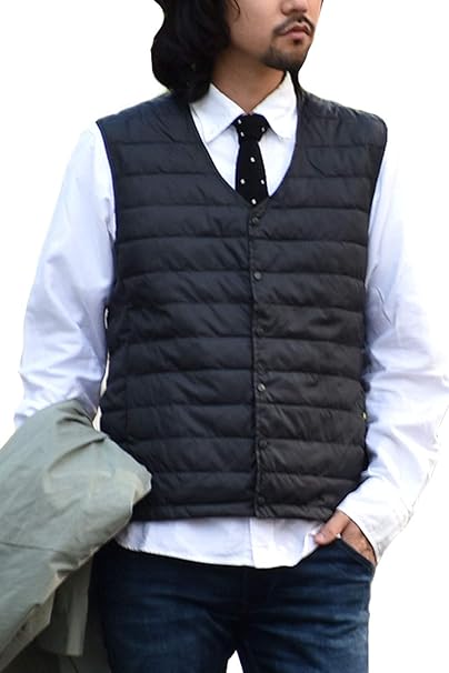 Amazon ハルハム インナーダウン メンズ ベスト ダウンベスト 軽量