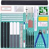 Keadic 55Pcs Professional Modeler Basic Tools Craft Set Hobby Building Tools Kit for Gundam Car Model Building Repairing and Fixing (Kit 11)