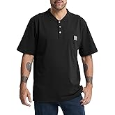 Kecols Loose Fit Thick Work T-Shirts for Men Pocket Henley Workwear Shirts | Comfort long lasting workwear,Soft cotton, loose fit, short sleeve shirts, pocket tee,breathable, moisture-wicking