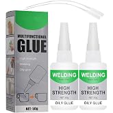 2Pcs Welding High-Strength Oily Glue,Magic Glue,Multifunctional Fast Repair Instant Bonding Welding Glue for Metal, Plastic, Ceramics, Leather, Glass,Super Glue All Purpose,Shoe Glue Heavy Duty(2PCS)