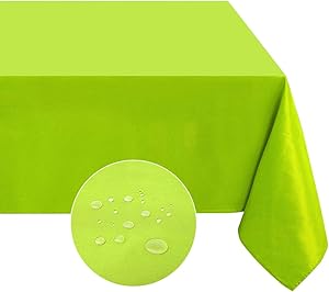 Softalker Rectangle Tablecloth Waterproof & Stain Resistant Table Cloth Wrinkle Free Fabric Washable Polyester Table Cover for Dining/Party/Buffet/Wedding (60x120 inch, Apple Green)