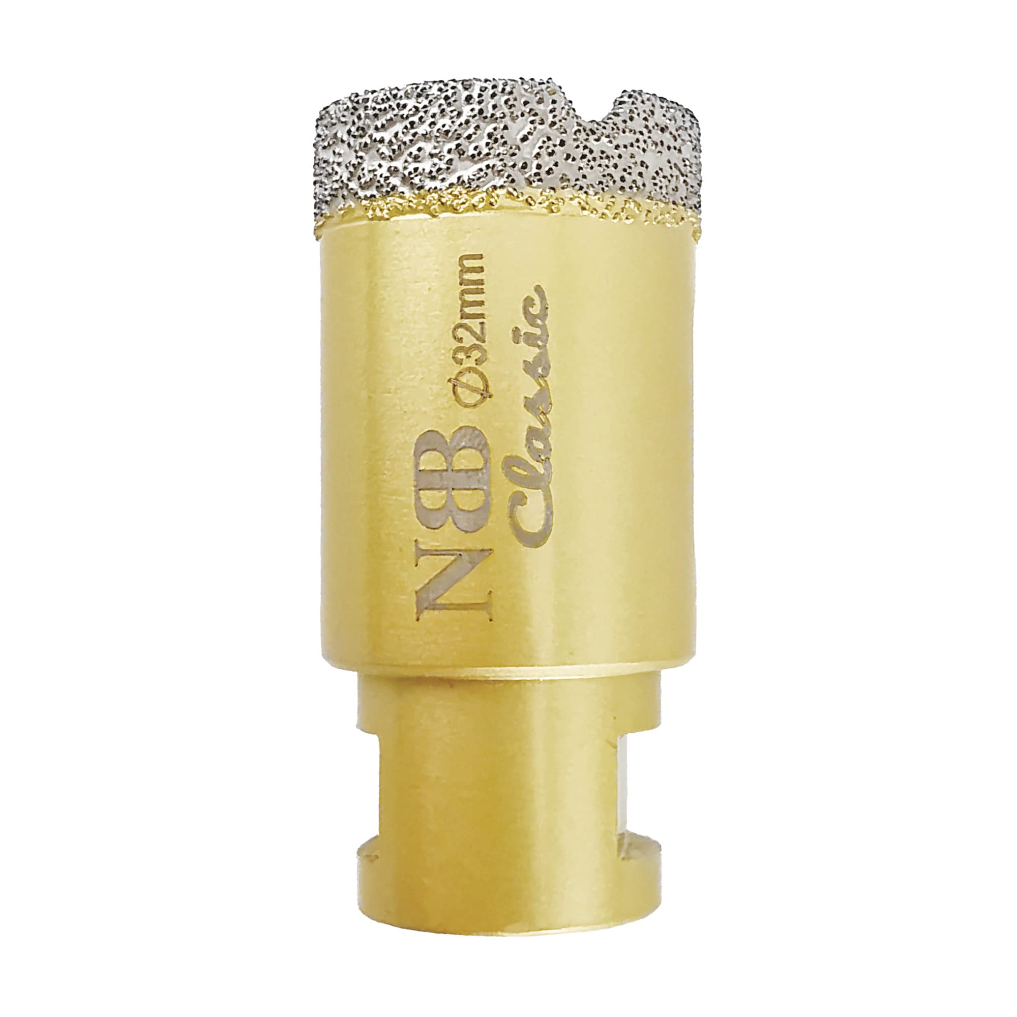 NBB vacuum brazed diamond hole saw with M14, Classic Golden type, diamond drill bit for dry or wet drilling professionally on hard porcelain, ceramic, tile, granite, marble,for angle grinder(1, 32mm) — image 1