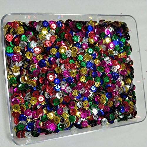 Sparkling 6mm Loose Cup Sequins Paillette Glittering Spangles Beads Bulk Glitter for DIY Sewing Appliques Art Craft Supplies Embroidery Embellishment (120g approx 10000pcs, Mix Single Colors)