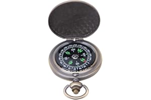 Vintage Pocket Watch Compass, Portable Zinc Alloy Flip Open Design with Direction Navigation, for Outdoor Travel and Househol