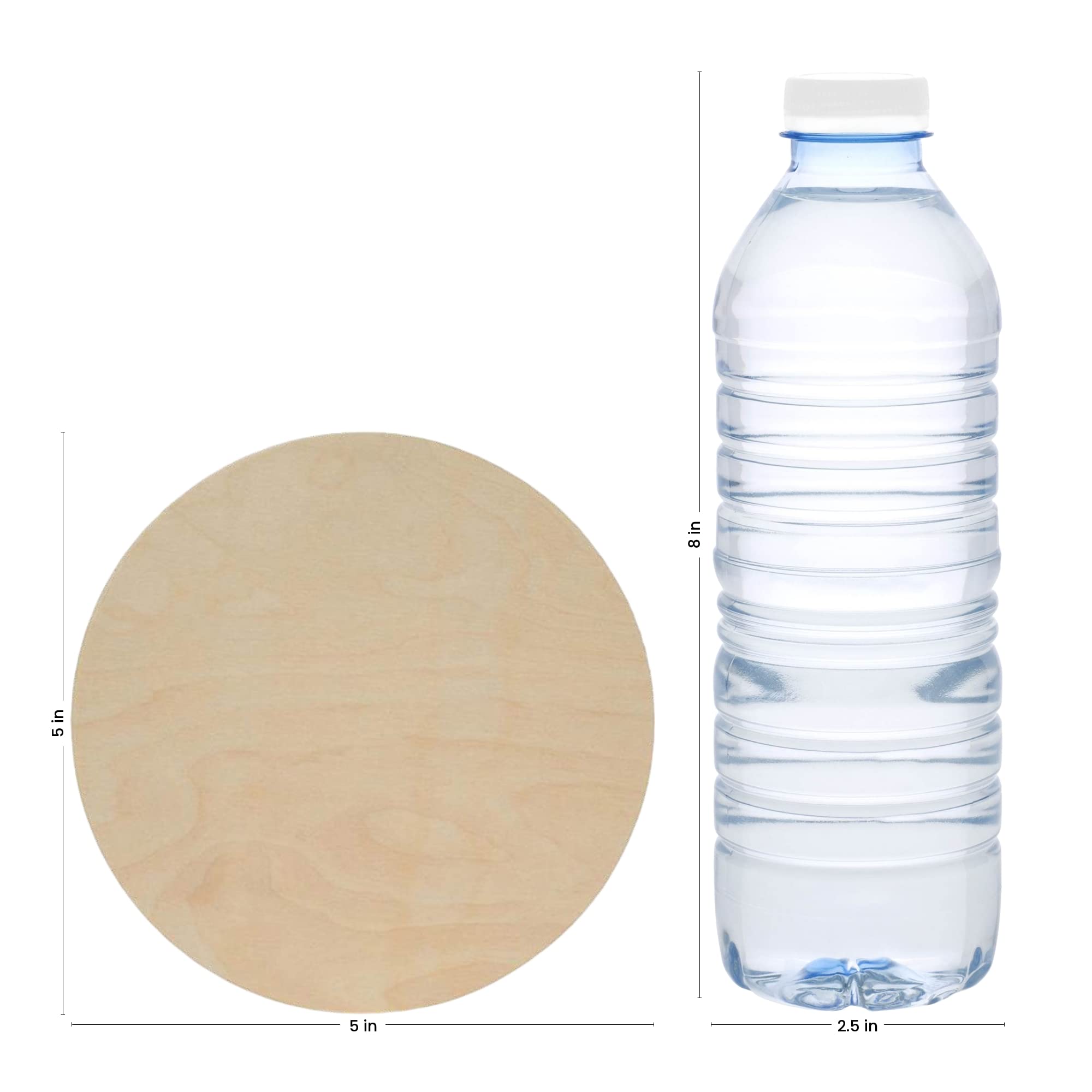 Wood Circle Disc 5 inch Diameter, 1/2 inch Thick, Birch Plywood, Pack of 1 Unfinished Round Wooden Circles for Crafts by Woodpeckers