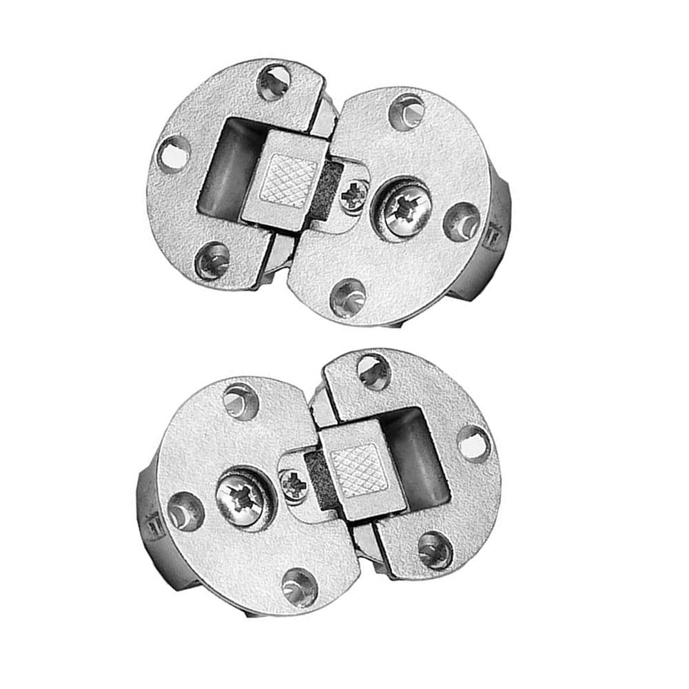 2 Pcs 90 Degree Adjustable Back Flap Hinge Page Turning Axis Cabinet Door Hidden Drop Hinge for Folding Dining Table with Mounting Screws