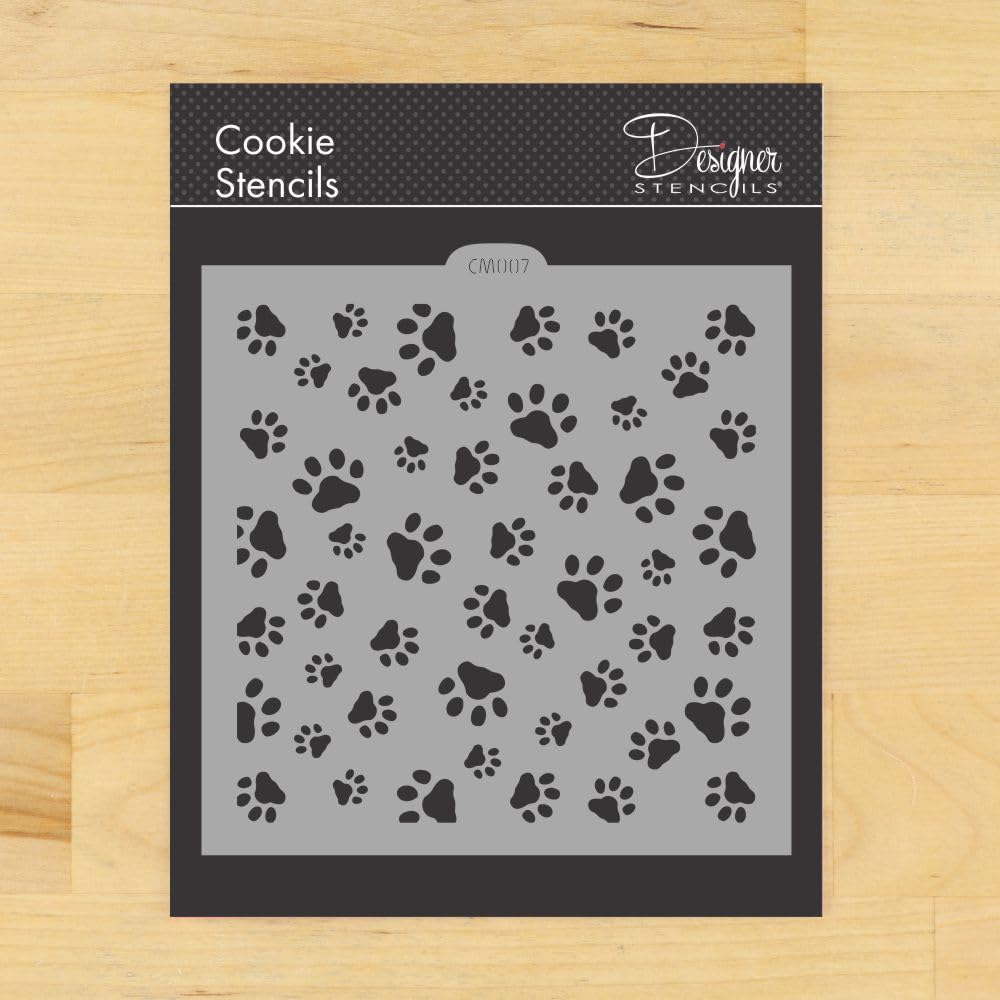 Mini Dog Paws Allover Cookie and Craft Stencil CM007 by Designer Stencils