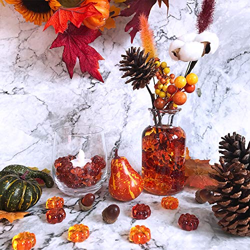 image for Supla 60 Pcs Orange Acrylic Pumpkins Mini Pumpkins Fall Harvest Table 
