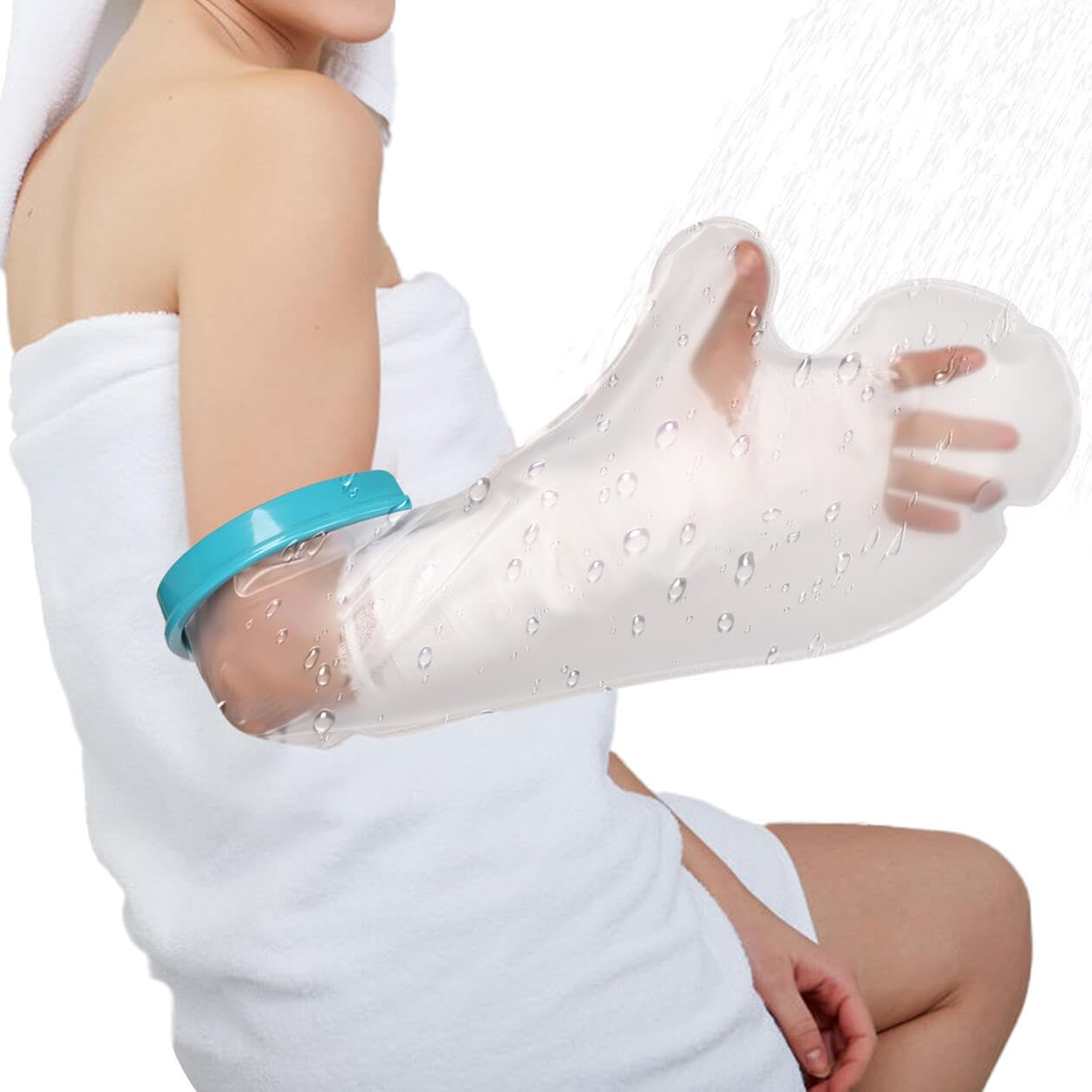 UpGoing Cast Covers for Shower Arm Adult Waterproof Cast Cover Shower Protector Bag for Wound Arm, Hands, Wrists, Elbow, Finger to Keep Wounds Dry, Reusable Durable
