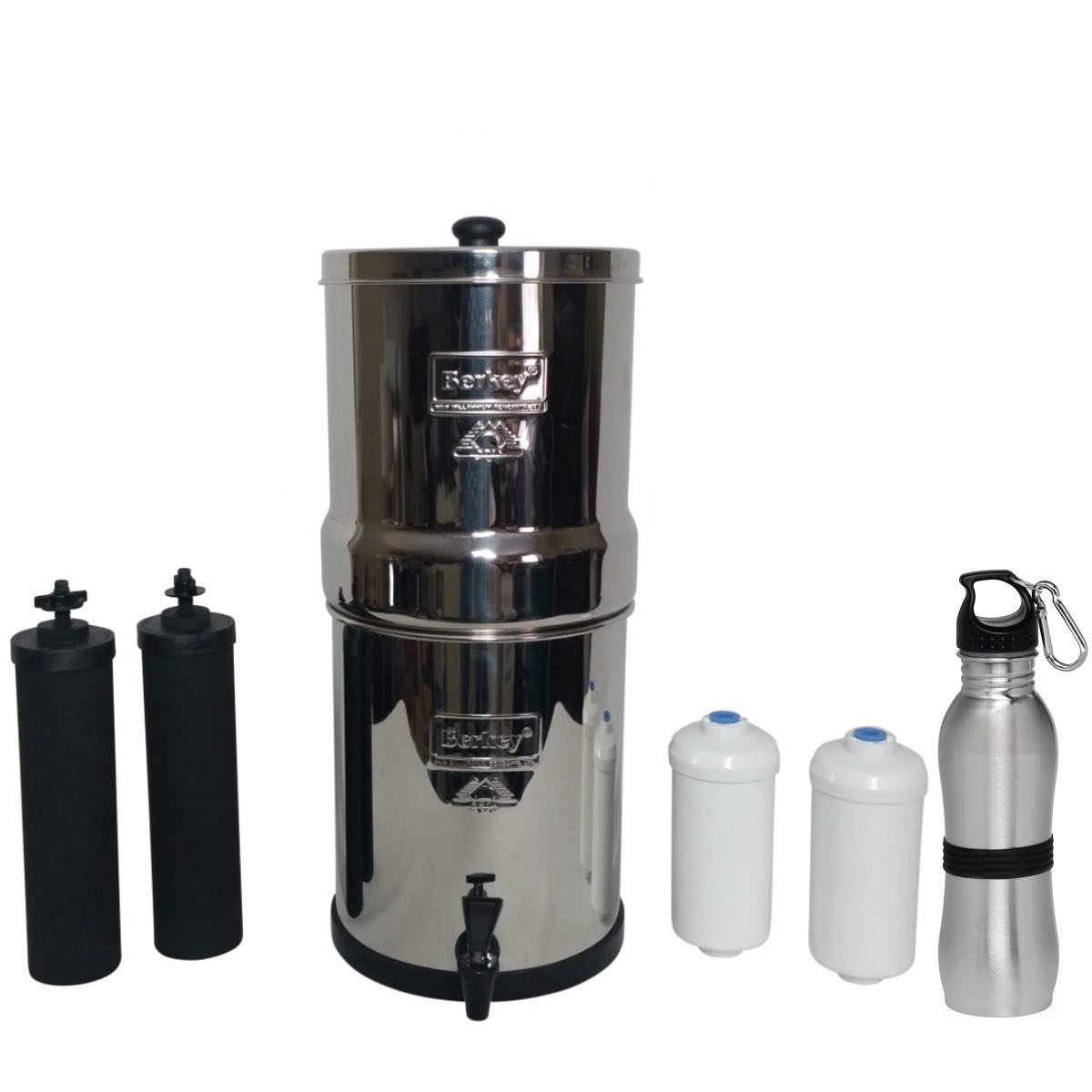 Travel Berkey Water Filter 1.5 Gallon System Bundle 2 Black BB9