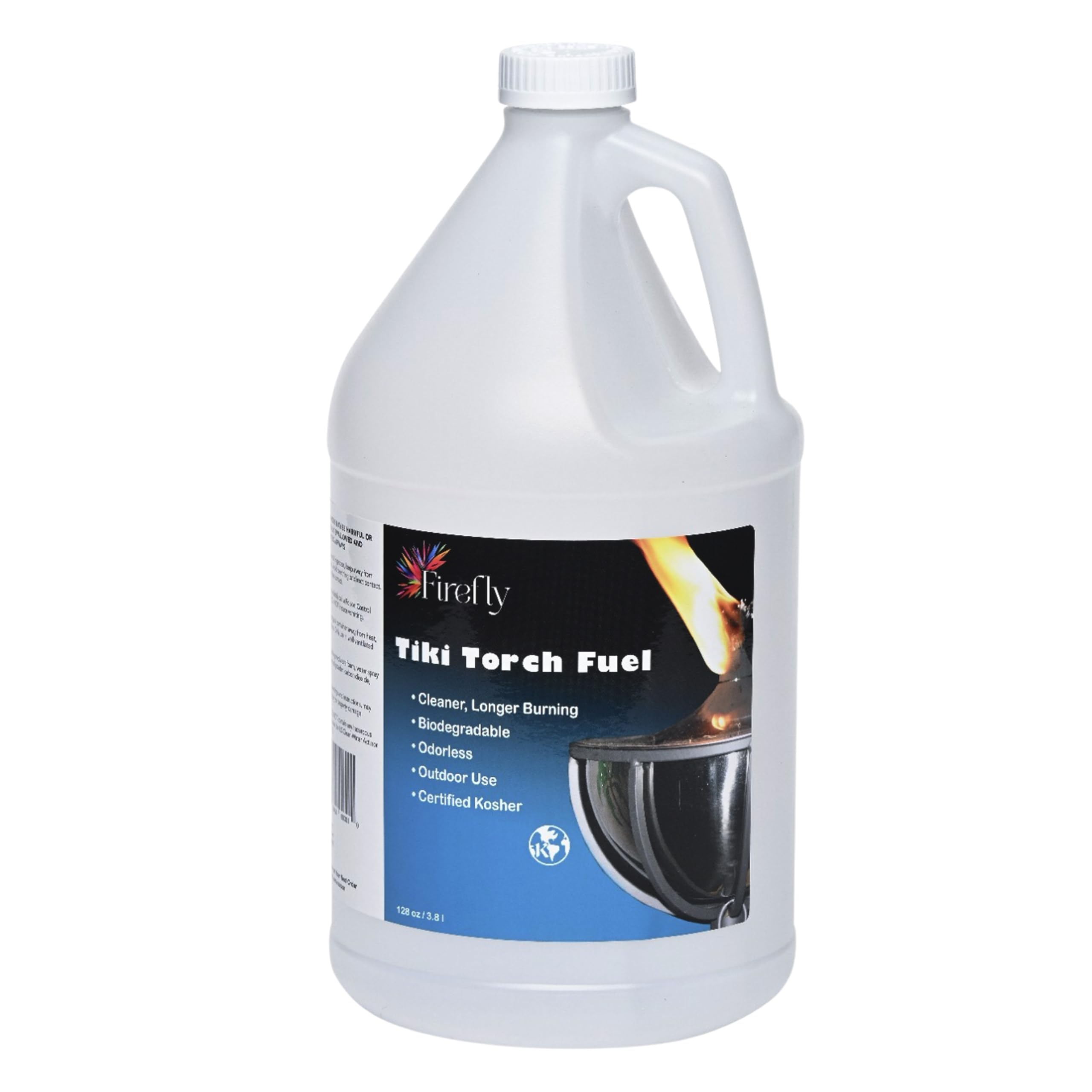 Firefly Fuel Tiki Torch Fuel – Clean-Burning Outdoor Lamp Oil for Tiki Torches and Lanterns. Low Smoke, Pure, Odorless Formula, Long-Lasting – Outdoor Patio & Garden Use - 1 Gallon