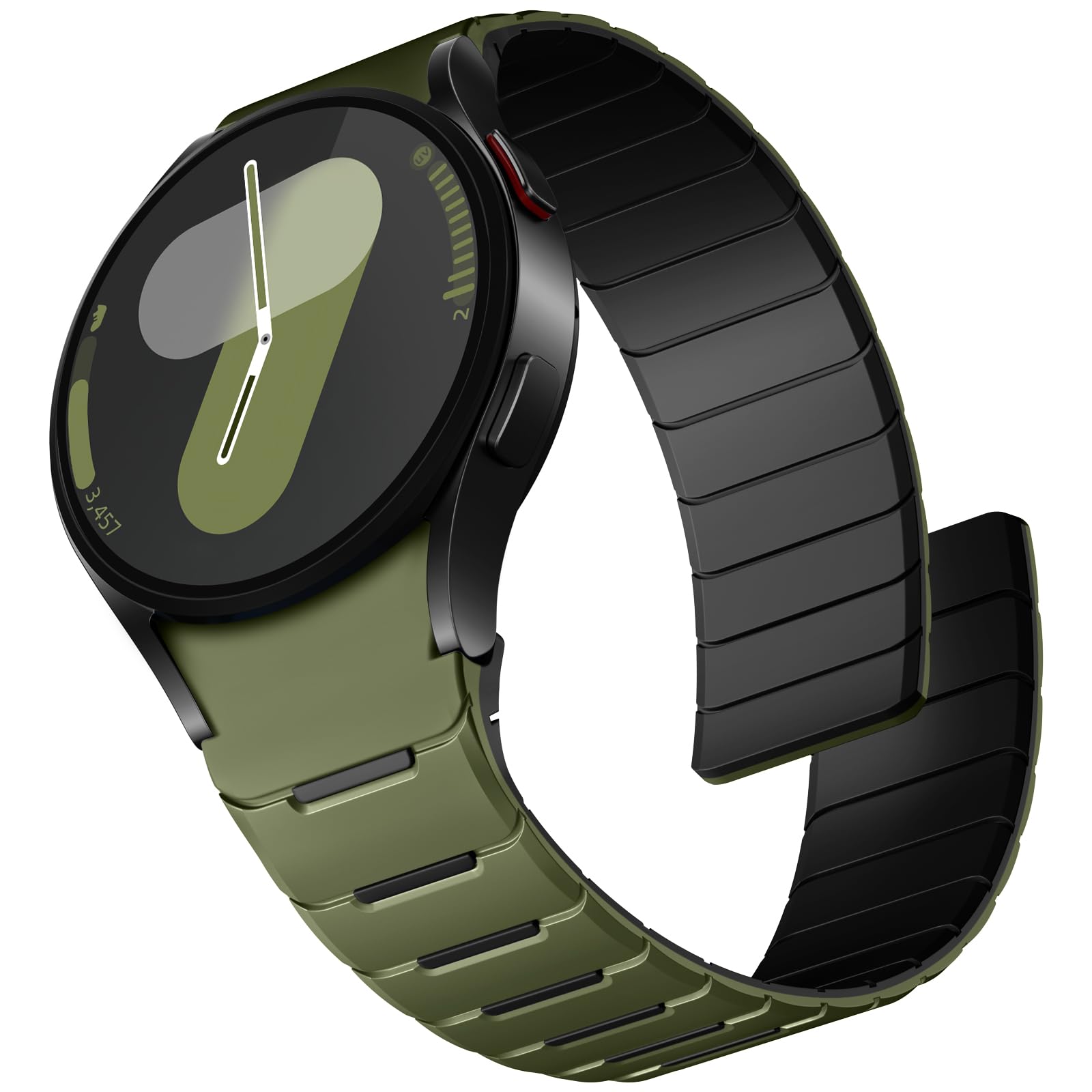 Easuny Magnetic Silicone Bands Compatible with Samsung Galaxy Watch 7 Band 6 5 4 3 FE 40mm 44mm/Watch 6 Classic 43mm 47mm/Watch 5 Pro 45mm/Watch 4 Classic/Active 2, 20mm No Gap Sport Strap Men Women