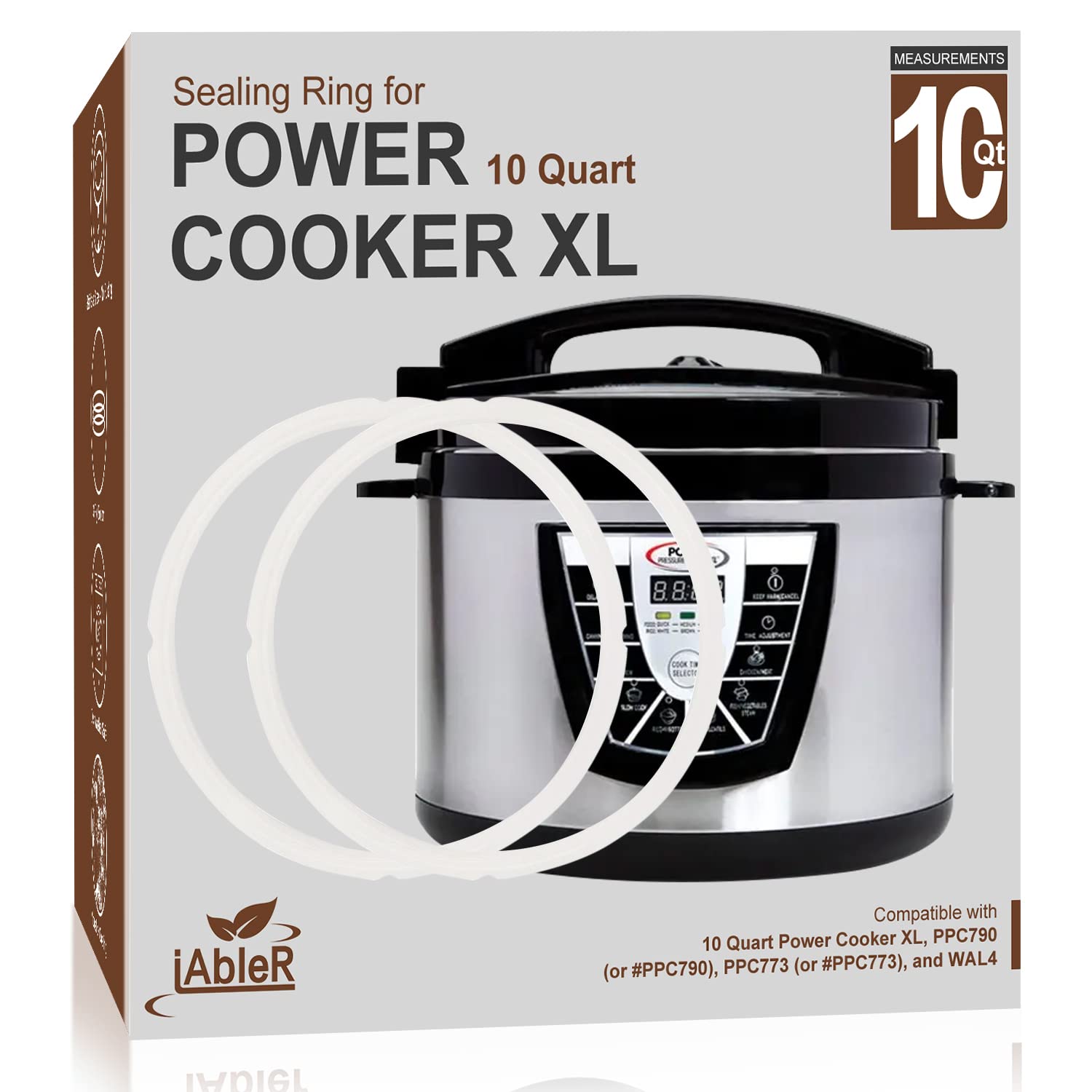 Photo 1 of Original Sealing Ring for 10 Qt Power Pressure Cooker XL Replacement Silicone Gasket Seal Rings for 10 Quart Power Cooker XL 10 Quart, PPC790 10Q, PPC773, and WAL4 10 Quart Accessories Parts 2-Pack