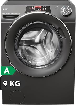 RapidO RO1496DWMCRT/1-S Lavadora 9 KG, 1400 RPM, Pantalla Smart Text, Panel Smart Touch, Wi-Fi, Snap & Wash, 16 Ciclos, 9 Rápidos, Motor Inverter Speed Drive, Función Vapor, 76 DB, Antracita