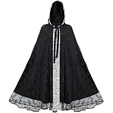 Mingyuezai Renaissance Hooded Cape Gothic Velvet Cloak Medieval Witch Capelet
