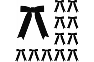 Meseey 12 Pcs Black Velvet Bows with Twist Tie 3.5 Inch Pre-Tied Vintage Christmas Velvet Ribbon Bows for Treat Bags Gift Wrapping Basket Wedding Baby Shower Brithday Party
