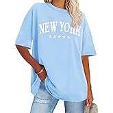 Womens Oversized Tshirt Graphic Tees Crew Neck Summer Short Sleeve Loose Fit Tops