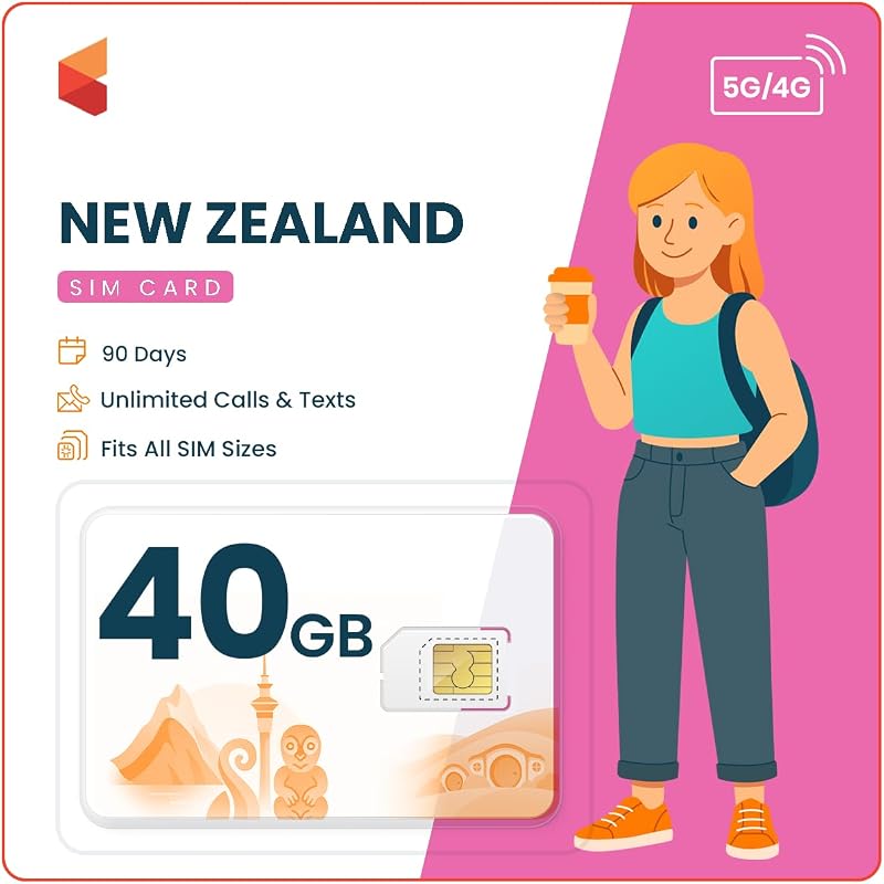 SimCorner New Zealand SIM 40GB Data 90 Days OneNZ Unlimited NZ Calls Hotspot