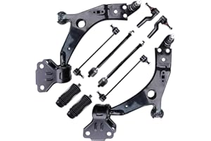 FRENZYBRO 10 Pcs Suspension Kit Front Lower Control Arms w/Ball Joint Tie Rods Sway Bar Link Boots Compatible With 2013-2018 Ford Escape