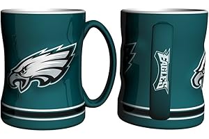 BOELTER BRANDS Philadelphia Eagles 15 Ounce Sculpted Logo Relief Coffee Mug