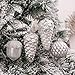 Valery Madelyn Large Glass Christmas Ornaments Set, 10ct White Silver Mercury Blown Glass Christmas Tree Ball Decorations, Winter Woodland Forest Xmas Hanging Teardrop Finial Decor