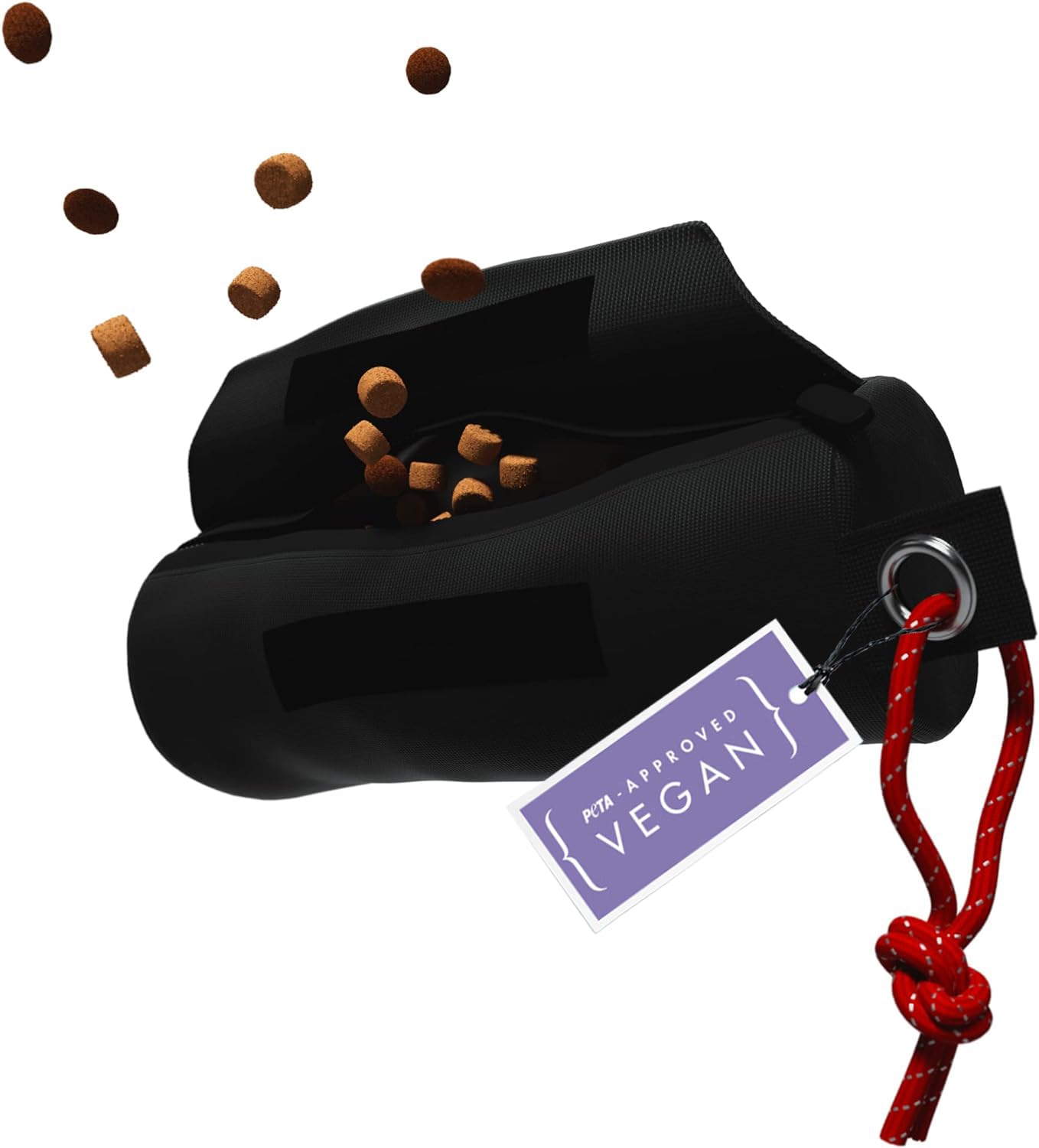 STUCH Food Dummy for Dogs 100% Vegan & PETA Certified - Tear-Resistant Fetch Bag for Wet & Dry Food - Waterproof & Washable - Training Dummy for Dog Training & Recall (Black)