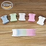 Sago Brothers Plastic Embroidery Floss Bobbins Organizer Holder 200 PCS 5 Colors