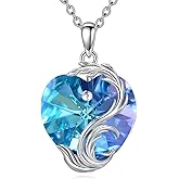 Vadmans Phoenix Necklace Sterling Silver Heart Crystal Pendant Heart Jewelry Gifts for Women Mother