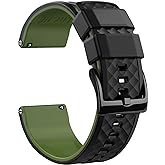 Ritche Christmas Gift Silicone Watch Bands 18mm 20mm 22mm 24mm Quick Release Rubber Watch Bands for Men, White Elephant Gifts, Stocking Stuffers For Men