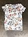 Shopglamla Front Side Knot Print Boutique Short Sleeves Top Sadie Ivory L