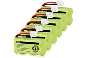 iMah BT183342/BT283342 2.4V 400mAh Ni-MH Battery Pack Compatible for BT166342/BT266342 BT162342/BT262342 2SN-AAA40H-S-X2, 6-Pack