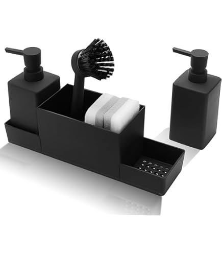Dispensador De Jabón Para Platos Con Soporte Para Esponja, Juego De