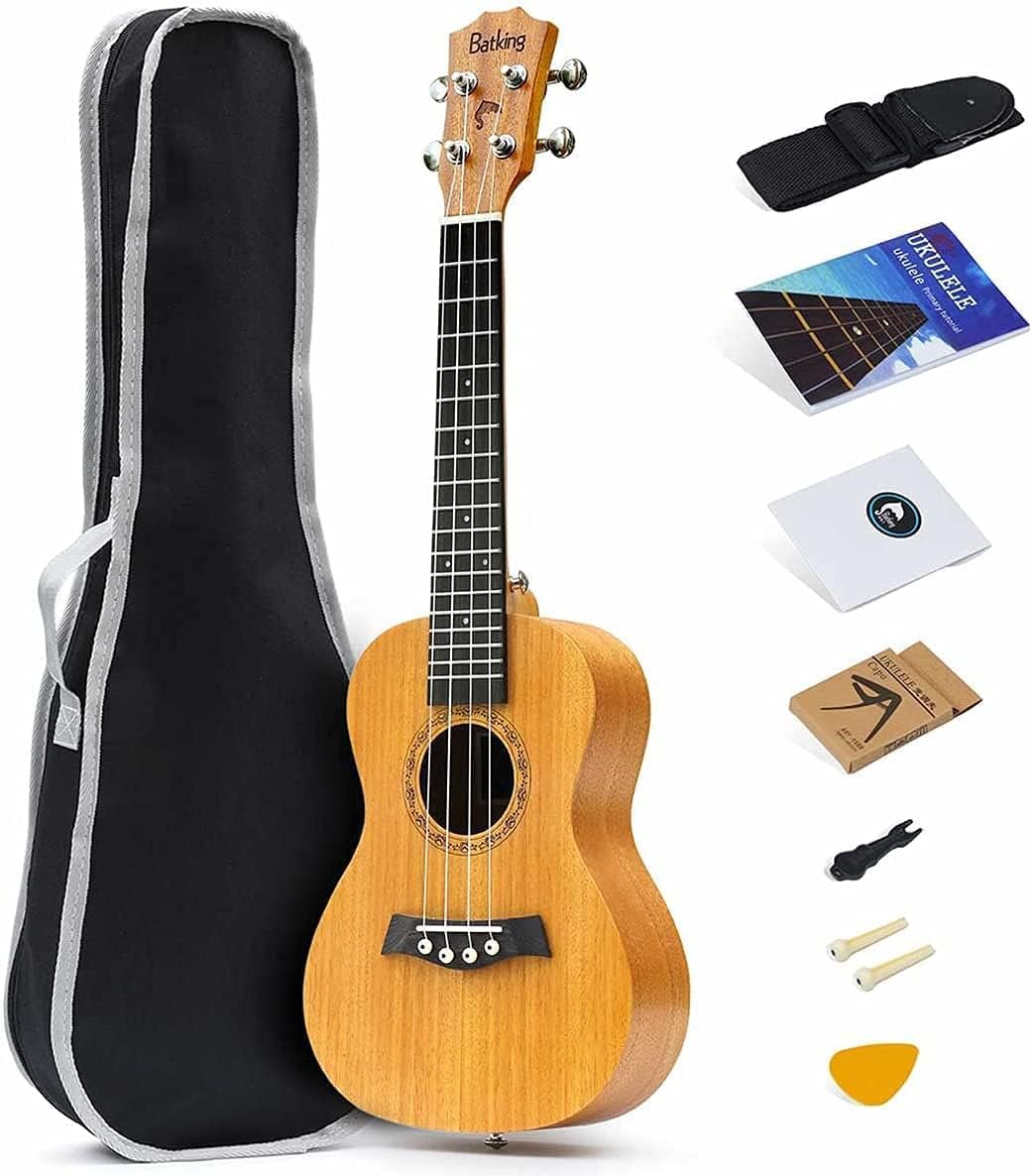 Tenor Ukulele Solid Top Mahogany 26 Inch With Ukulele Accessories With Gig Bag,Strap,Nylon String, Guitar Trigger Capo,Picks