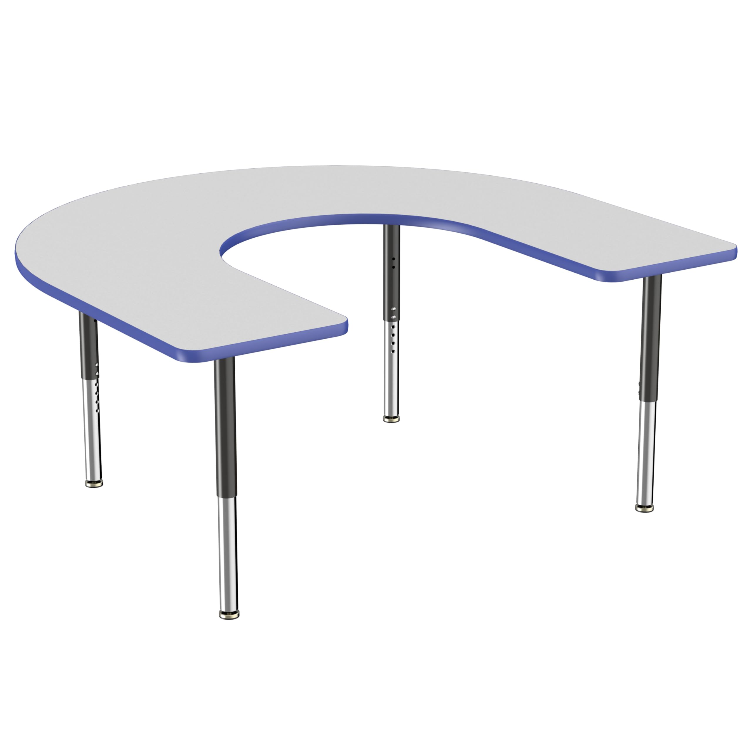 Photo 1 of ****LEGS ONLY***Factory Direct Partners 10096-GYBL Mobile Horseshoe Activity School and Office Table (60" x 66"), Super Legs with Glides and Casters, Adjustable Height19-30" - Gray Top and Blue Edge