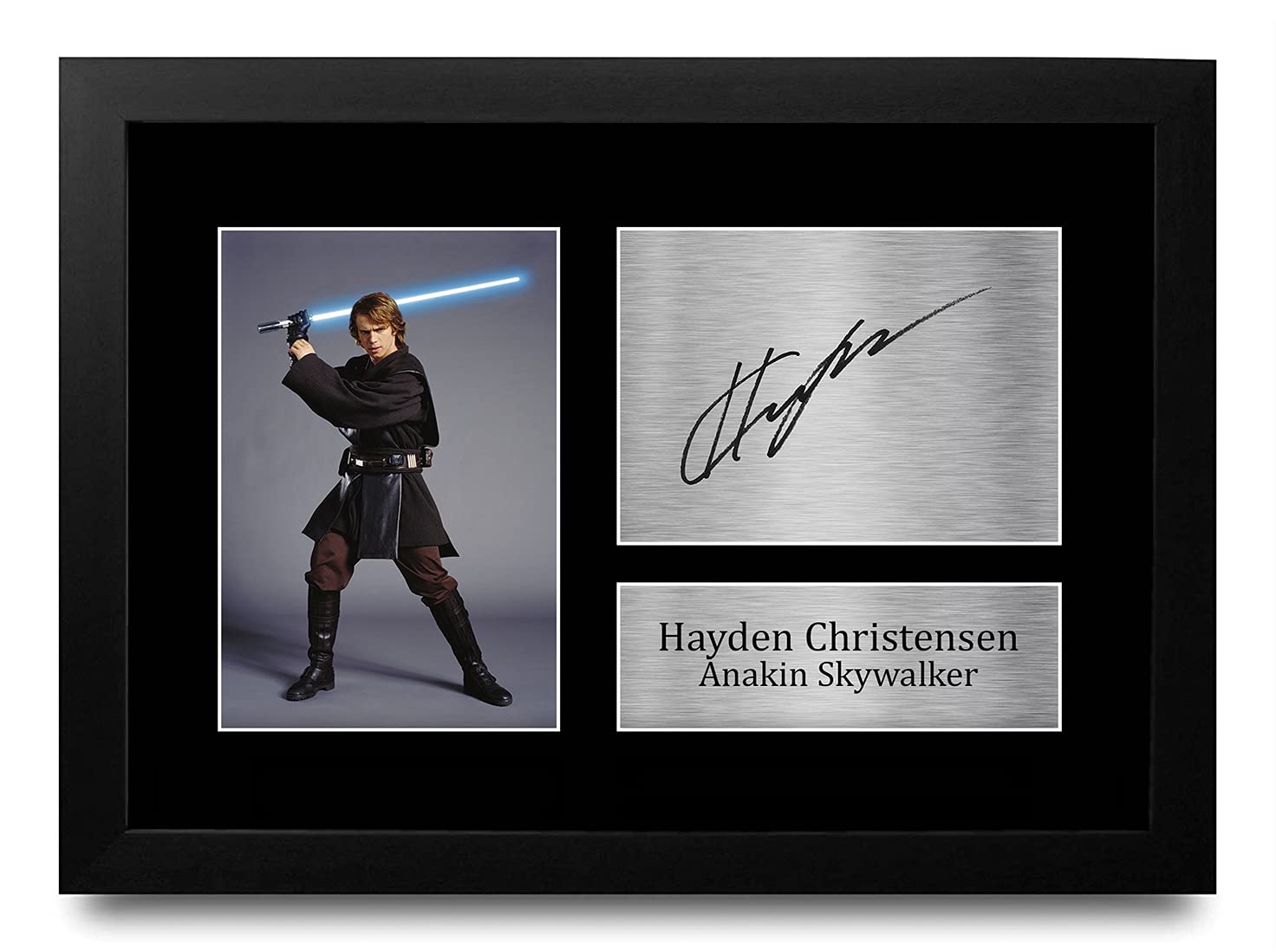 HWC Trading FR Hayden Christensen Gift Signed FRAMED A4 Printed Autograph Star Wars Gifts Anakin Skywalker Print Photo Picture Display