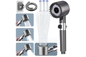 Ion Drops Shower Head with 60 Inch Hose, Drivse Showerhead 4 Spray Mode for Hard Water Iondrops Filtered Showerhead with Wate