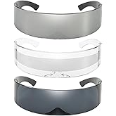 Dollger Futuristic Sunglasses Y2K Space Cyclops Wrap Around Glasses Rimless Translucent Mirrored Lens