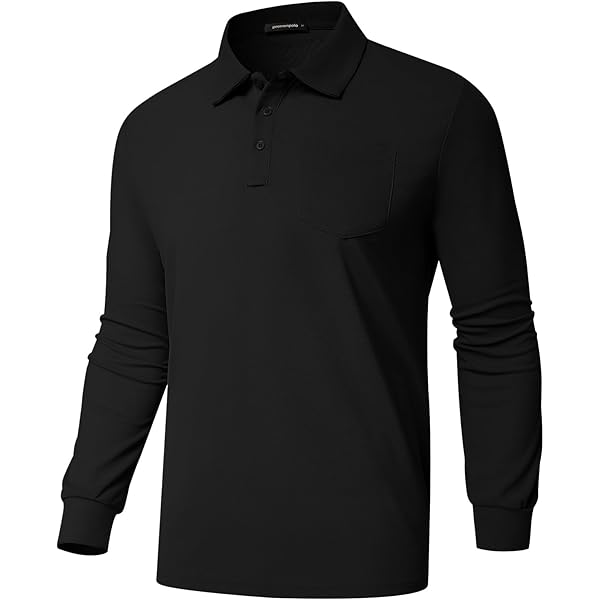 Amazon.com: MoFiz Men's Polo Golf Long Sleeve Cotton Mens Knit