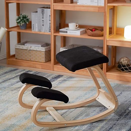 Amazon Com Ergonomic Kneeling Chair Posture Correction Chair Home Office Chair Rocking Chair Perfect For Relieving Back And Neck Pain Improving Posture Black Kitchen Dining