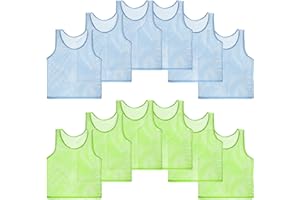 PATIKIL 12 Pack Soccer Pennies Polyester Soccer Jersey Training Mesh Scrimmage Vests Team Sports Pinnies for Youth Adults