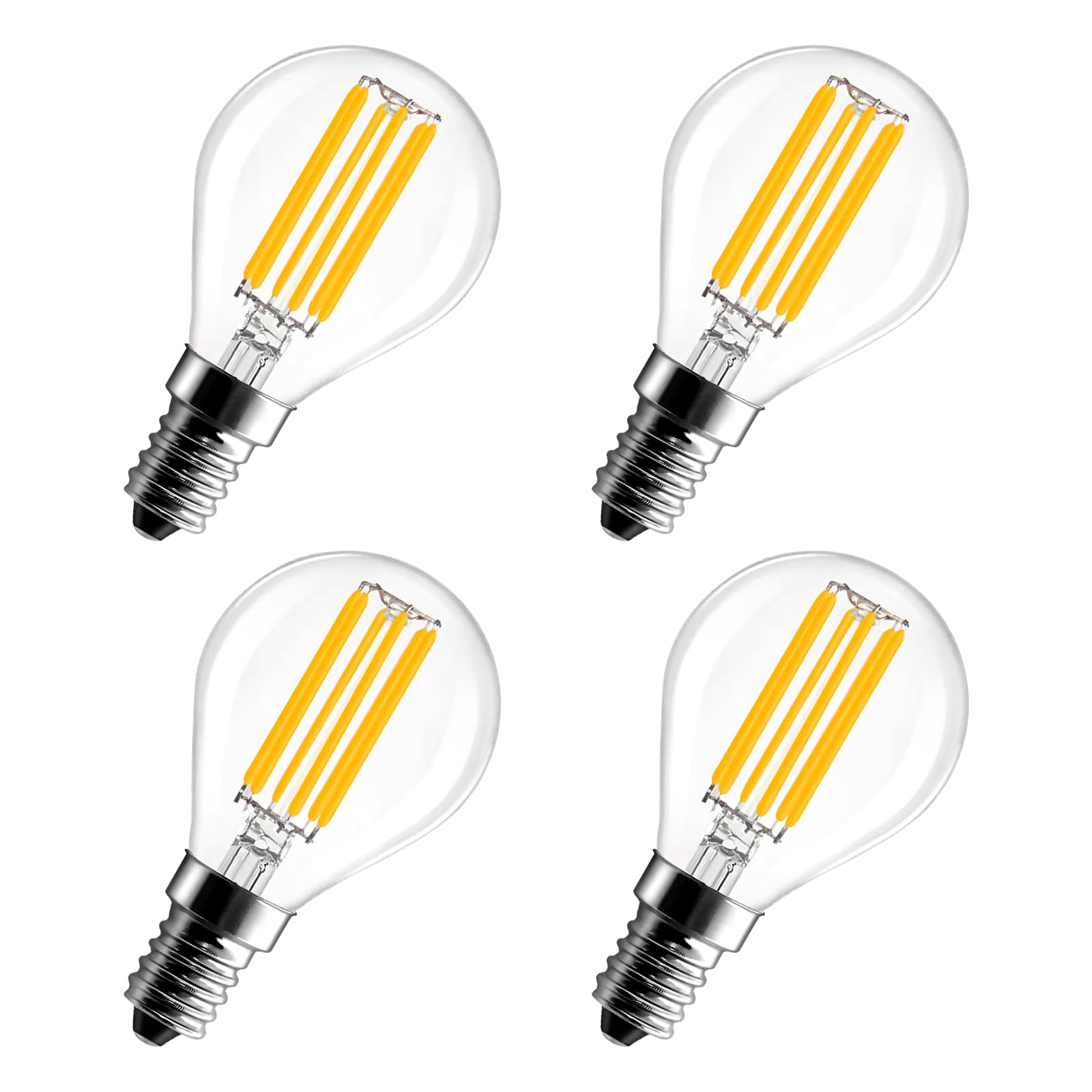 Spacelumen E14 Dimmable Small Screw Light Bulbs, G45 Vintage Edison LED Globe Light Bulb, 6W Golf Ball SES Bulbs 60 Watt Equivalent 2700K Warm White, Pack of 4 — image 1