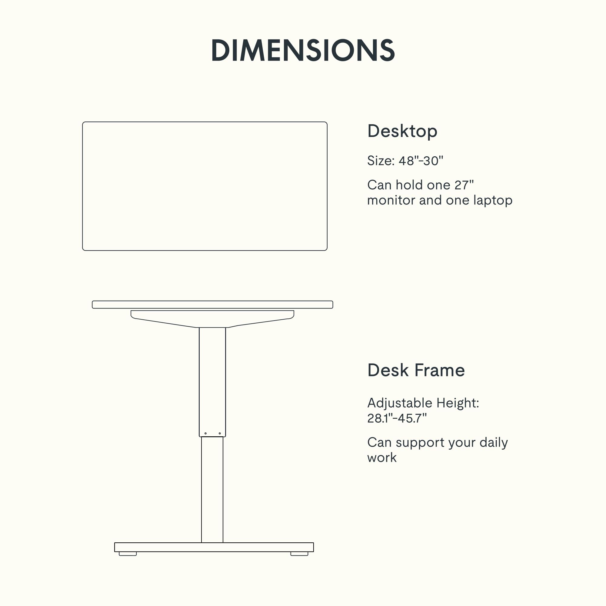 FLEXISPOT EN1 One-Piece Standing Desk 48 x 30 Inch Electric Height Adjustable Desk for Home Office and Computer Workstation (White Frame + Maple Top, 2 Packages)