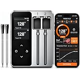JoyBear Wireless Meat Thermometer, 2 Probes, Smart Base, 6 Sensors | APP Control &amp; Real-Time Alert, Commercial-Grade NIST Certified Accuracy, for Restaurant Kitchen, BBQ/Grill/Oven