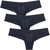 JAXFSTK Mens Micro Ice Silk Bikini Boxer Briefs Solid Stripe Underwear Ultra Thin Hipster Underpants Half Hip Coverage