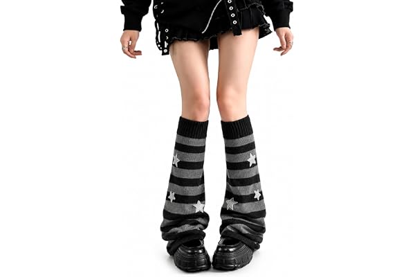 Leg Warmers for Girls Women Kawaii Harajuku Leg Warmer Cute Knitted Goth Lolita