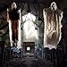 70In Halloween Ghost Decorations Scary Props Life Size Hanging Skeleton Flying Ghost Decor for Yard Outdoor Indoor Party (Yellow, 1 PCS)