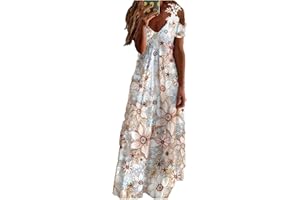 ZEFOTIM Summer Dresses for Women 2023 Sleeveless Floral V Neck Mini Tshirt Dress Casual Cover Ups Swimwear