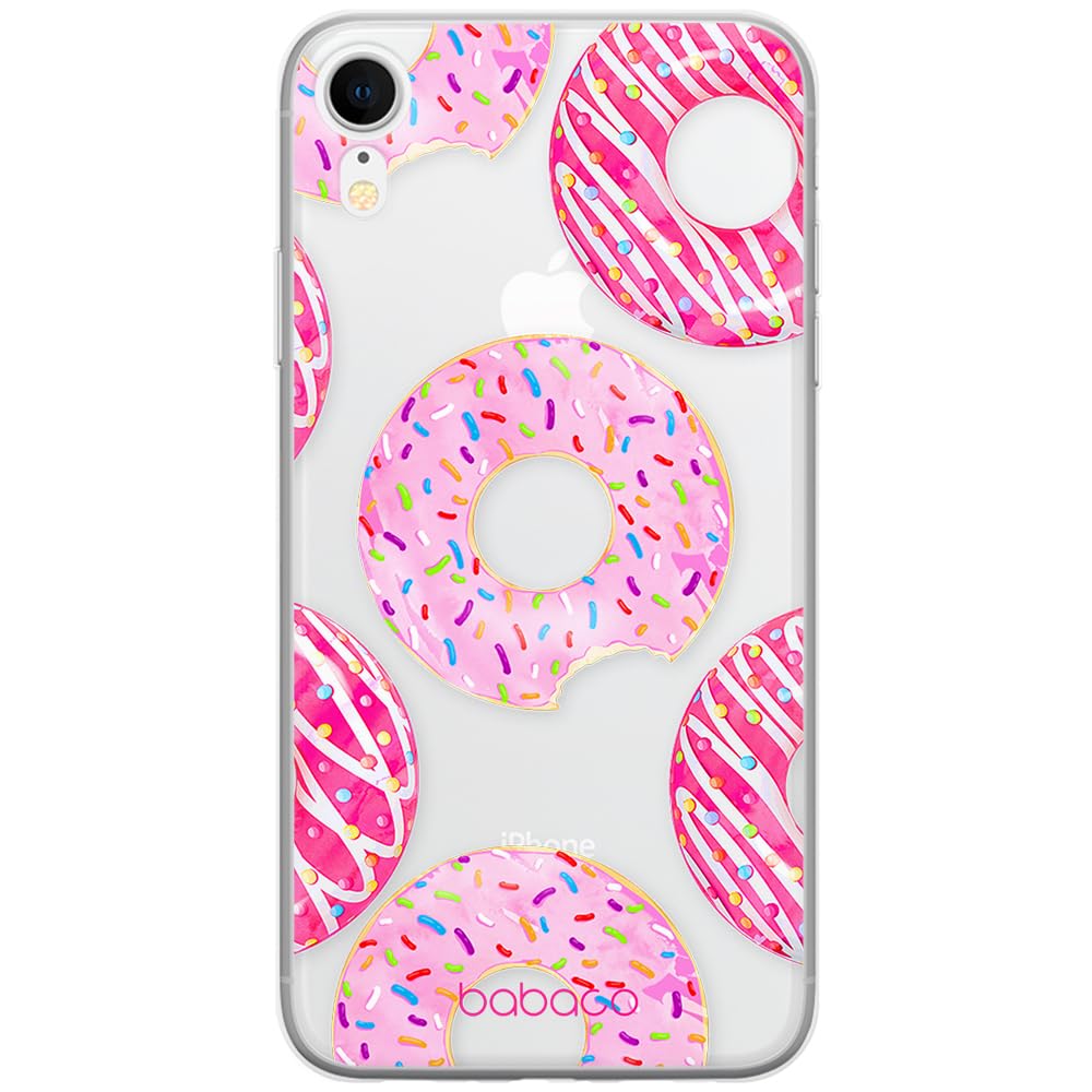 Babaco ERT GROUP mobile phone case for Apple Iphone XR original and officially Licensed pattern Donut 002 optimally adapted to the shape of the mobile phone, partially transparent