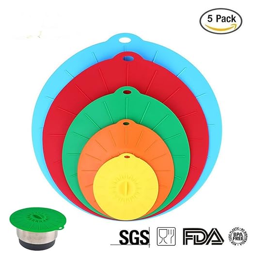 Cocina de silicona tapa, lifesport 5 piezas Olla microondas Tapa ...