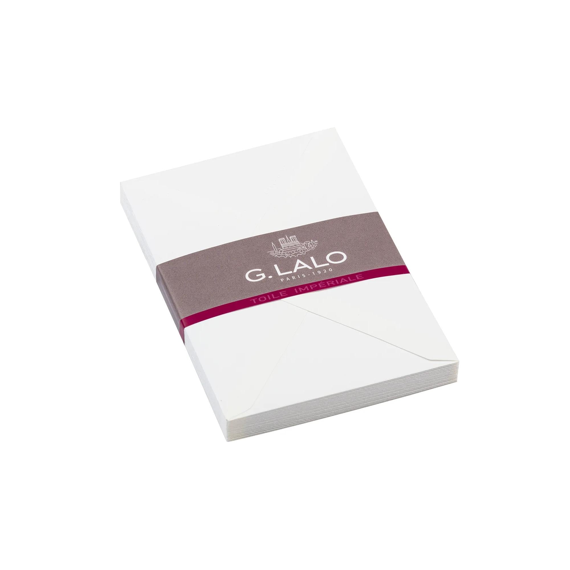 Lalo 22200L -Toile Imperiale Pack of 20 gummed lined envelopes. Size: C6 11.4x16.2 cm 100g, Imperial Cloth, White, Lined, Correspondence, Paper Made in France